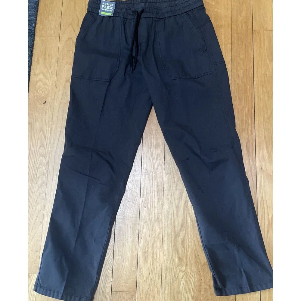 Haggar Pull On Workwear Stretch Hiker Utility Straight Fit Pants Lead Gray 34/30